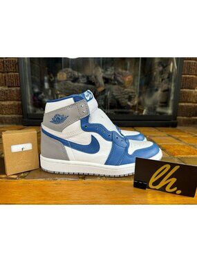Mens 4 Air Jordan 1 Retro OG High True Blue Basketball Sneakers DZ5485-410